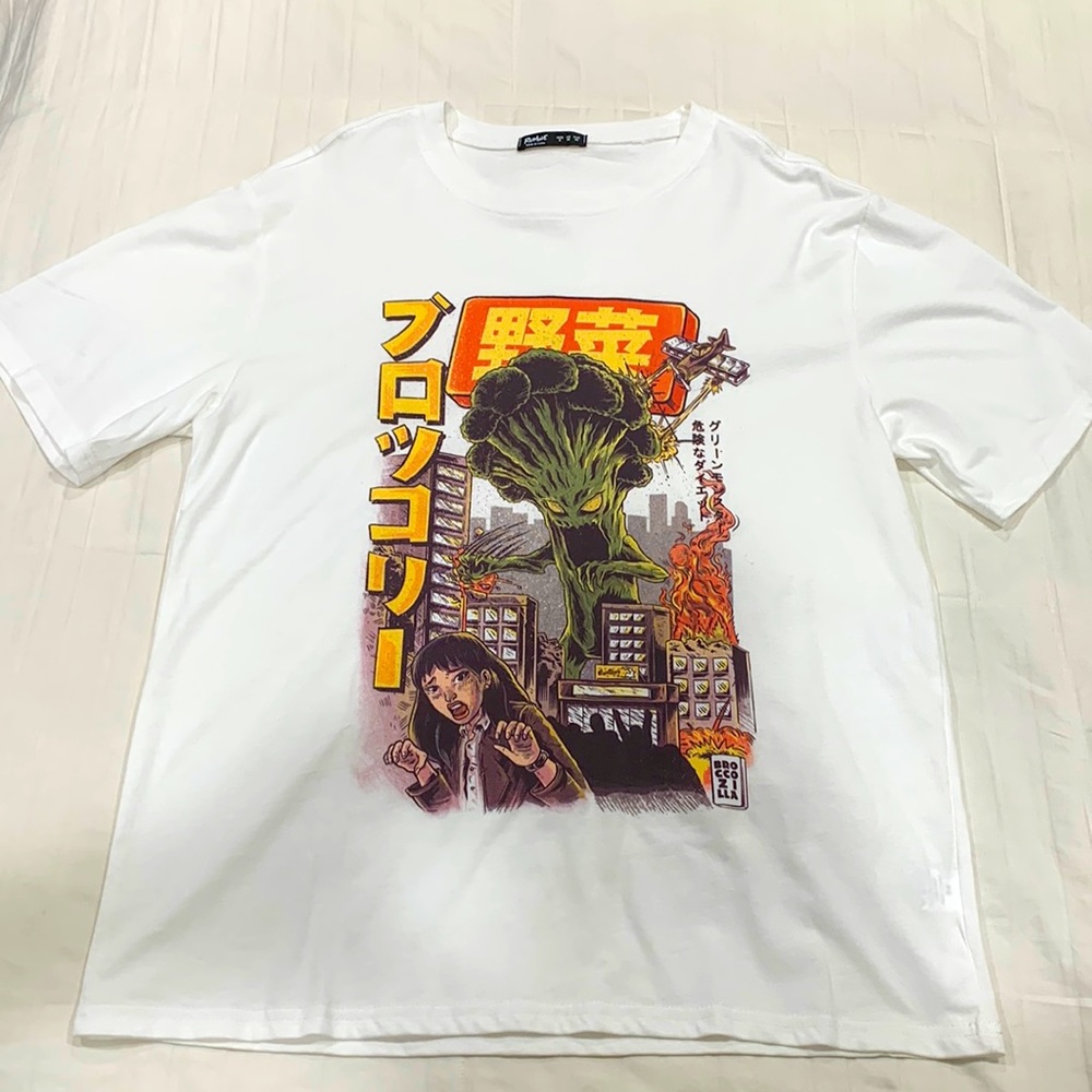 White Oversized Graphic Tee